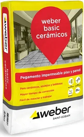 Pegamento Weber Basic Ceramica x 25 Kg