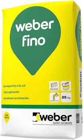 PEGAMENTO WEBER FINO REV A LA CAL P/INT X 25KG