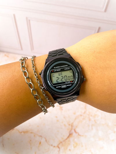 Reloj tipo Casio redondo Black