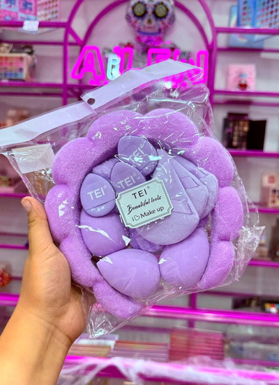 Set de Vincha, muñequera y esponjas de tei cosmetic 1