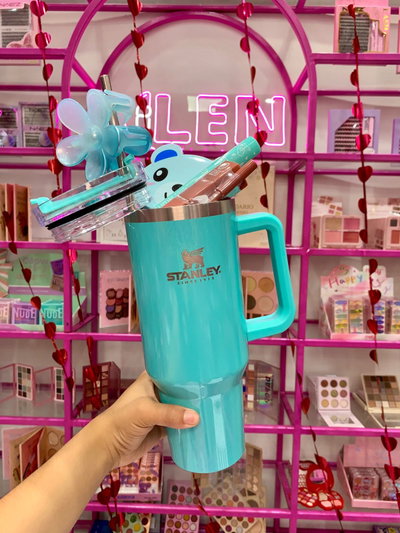 Vaso térmico escolar celeste 