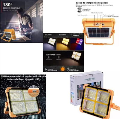 REFLECTOR SOLAR Y USB 150W 10000Lm 