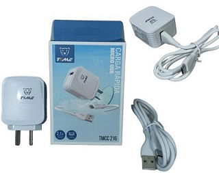 CARGADOR TIME V8 2.1A C/ CABLE DESMONTABLE