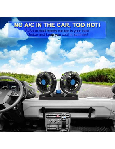 Mini Ventilador Doble 4 Pulgadas 360° 5 Aspas Para 12v/24v Para Auto