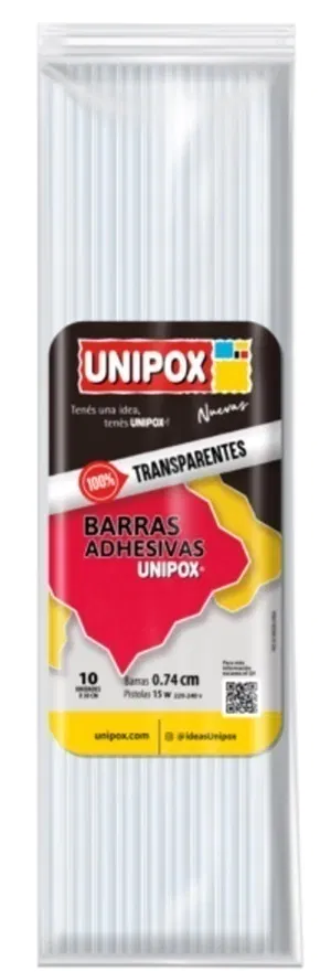 Barra De Silicona Unipox 0,74 X 30cm Flowpack X 10u Color Transparente