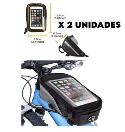HOLDER PARA BICI Y PORTA ALFORJA CELULAR X 2UNIDAD