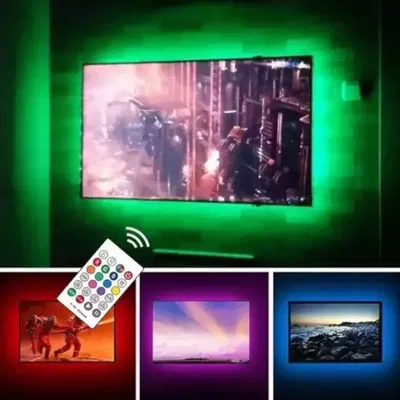 Tira Led Para Tv Rgb 2M Con Usb Y Control Remoto