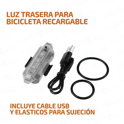Luz Led Bicicleta Recargable Usb blanca