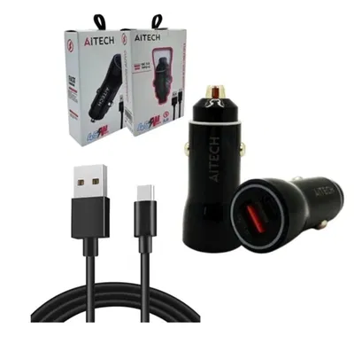 CARGADOR DE AUTO AITECH 45W 3.0 TIPO C CON CABLE