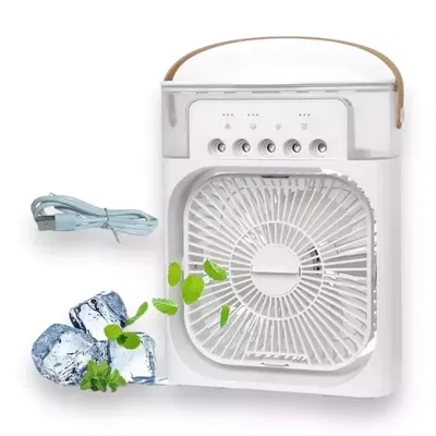 Mini Ventilador Cooler Humidificador Aire Frío Compartimiento Hielo