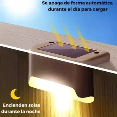 Set 4 Lámparas Solares Led Para Escalones