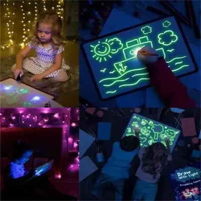 Pizarra Tablero De Dibujo Mágico Fluorescente Con Bolígrafo Para Niños