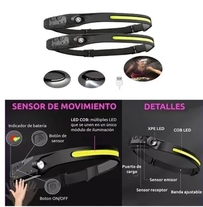 LINTERNA BANDA CON SENSOR RECARGABLE