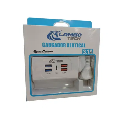 4USB + 1PD 3.1A CARGADOR VERTICAL LAMBOTECH