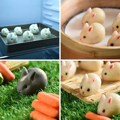 Molde De Silicona Para Yeso Velas Chocolate Forma De Conejito 6 Mini Conejos