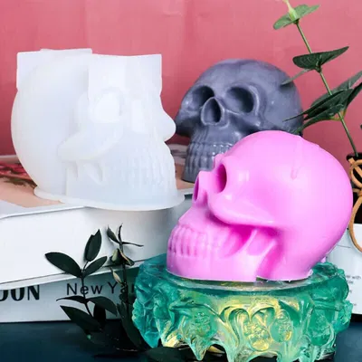 Molde De Silicona Craneo Calavera Para Resina Epoxi Decoracion Y Arte