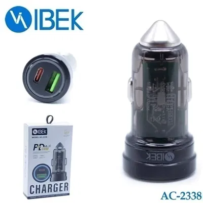 CARGADOR DE AUTO IBEK 38W USB Y TIPO C