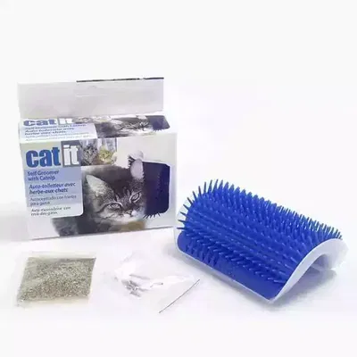 Cepillo Rascador Esquinero Catit C/ Hierba Catnip Gatos