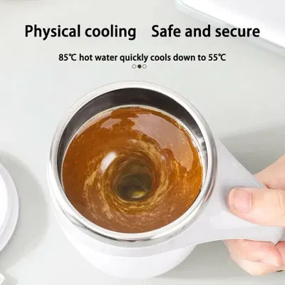 Taza con agitación magnetica de 380 ml Recargable con tapa