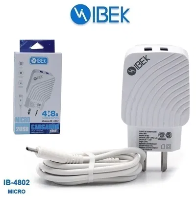 CARGADOR IBEK 4.8A MICRO-V8 CABLE DESMONTABLE