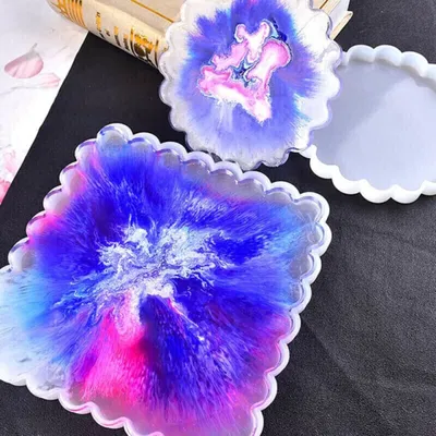 Molde De Silicona Para Resina Epoxi Posavasos Mini Bandeja Plana 19cmX19cm
