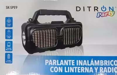 PARLANTE SOLAR CON RADIO Y LINTERNA