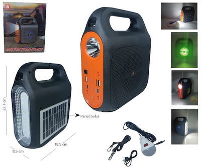 Parlante Multifunción Bluetooth Panel Solar Linterna Camping