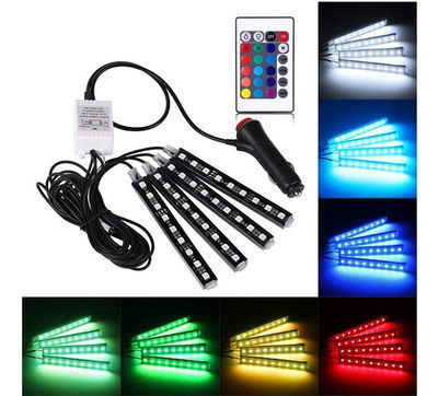 TIRA LED RGB 5050 X4 USB PARA AUTO CON CONTROL