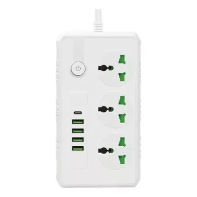 Alargue Zapatilla Electrica 4 Usb 3 Tomas 1 Tipo C 3000w