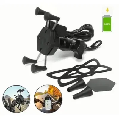 Soporte Para Celular Con Cargador Usb Para Moto Base Universal