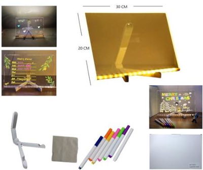 PIZARRA LED MARCADORES 7 COLORES 20X30CM