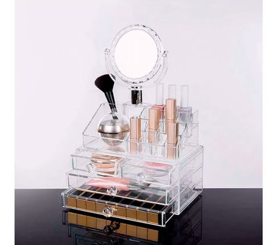 ORGANIZADOR ACRILICO c/ ESPEJO DOBLE AUMENTO