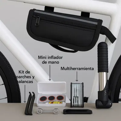 Kit De Reparación Para Bicicleta Con Estuche Y Mini Inflador
