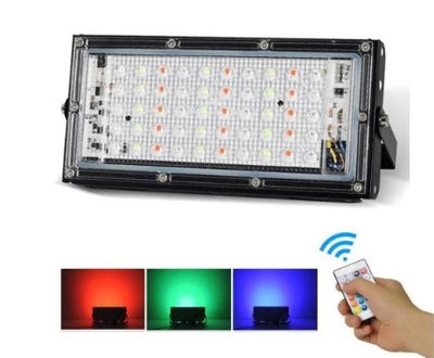 REFLECTOR RGB 50W CON CONTROL REMOTO