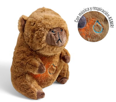 PELUCHE CAPIBARA BLANCO C/ LUZ Y SONIDO RONCA
