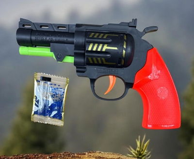 PISTOLA REVOLVER LANZA HIDROGEL EN BOLSA