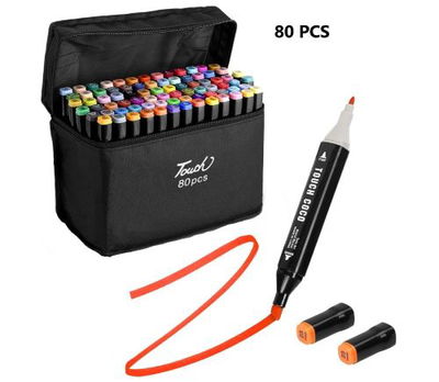 MARCADORES X 80 PCS DOBLE PUNTA