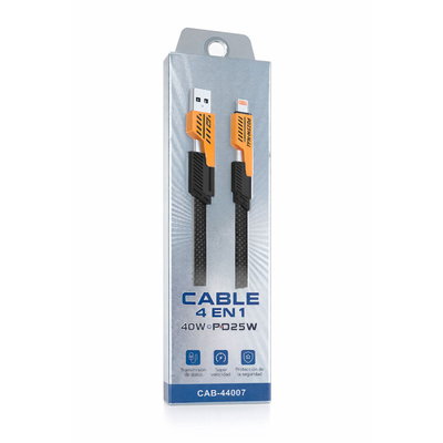 Cable De Carga Rápida Mallado 4 En 1 65w Usb C Y De Datos