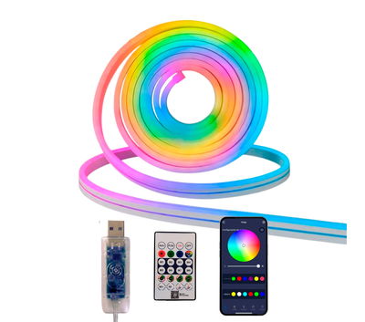 TIRA NEON RGB 5M c/ APP Y USB