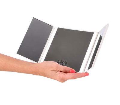 Espejo LED Plegable con Luz 3 Modos – Recargable USB – Portátil