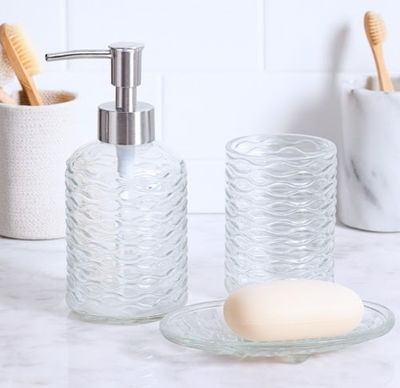 SET DE BAÑO VIDRIO X 3 PIEZAS