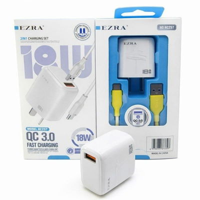 ​⚡ Cargador Rápido EZRA 18W - USB a Tipo C (Nuevo)