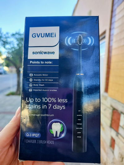 Cepillo Dental Eléctrico Sónico Recargable GVUMEI Q3 | Waterproof IPX7 + 3 Cabezales