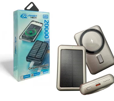 🔋 Power Bank 20000 mAh Inalámbrico Magnético + Solar 🔋