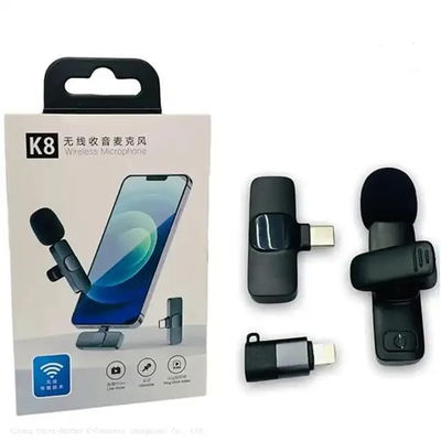 ​🎤 Micrófono Corbatero Inalámbrico K8 + Adaptador iPhone (Kit Completo)