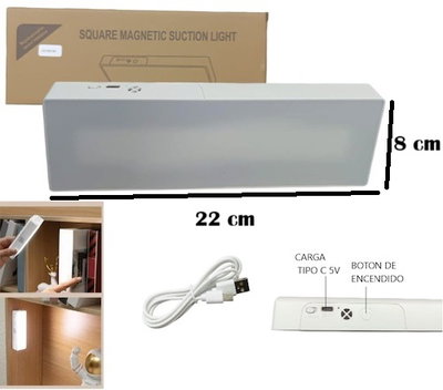 Lámpara LED Magnética Recargable - Sensor Táctil y 3 Tonos de Luz