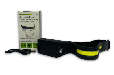 Linterna Vincha Led Recargable Usb Con Sensor De Movimiento