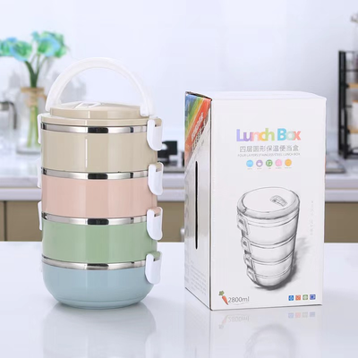 ​🍲 Lunch Box Térmica de Acero Inoxidable – 4 Pisos (2800ml) 🍲