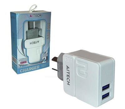 ADAPTADOR CARGADOR AITECH 5.8A 2 USB