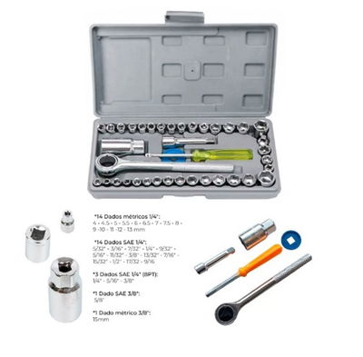 JUEGO GRANDE DE LLAVE TUBO X 40PC